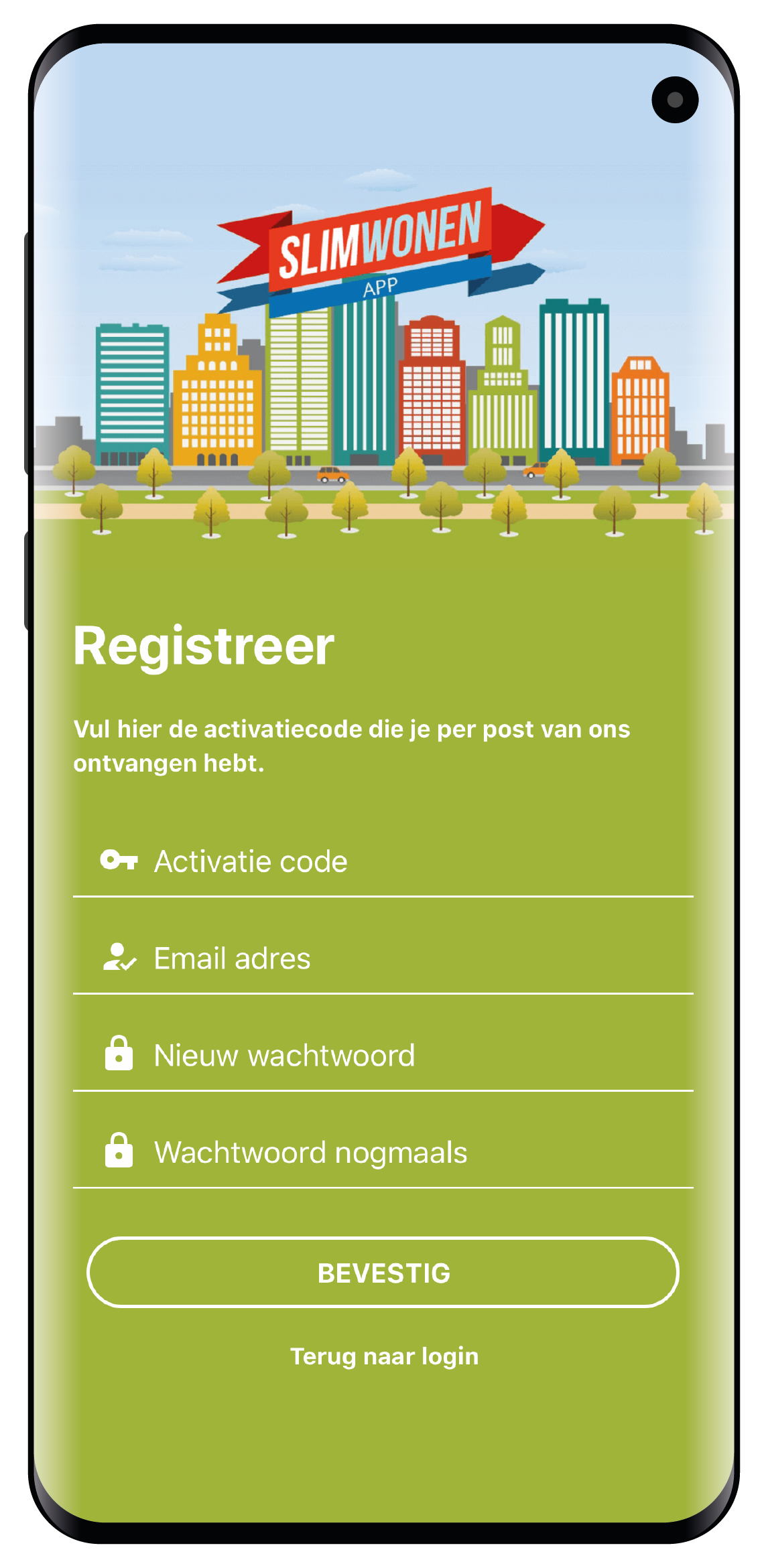 Mockup registratieschrem